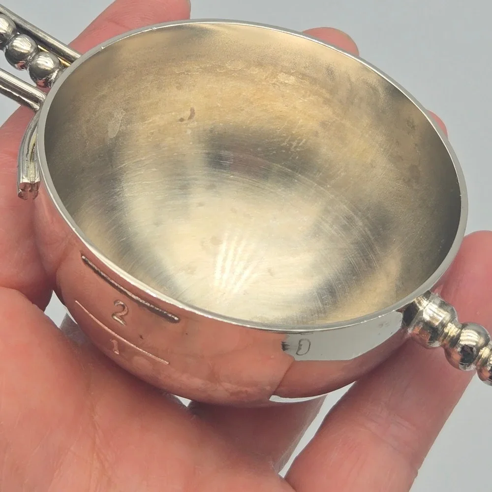 Evan Williams Jigger Single Barrel Vintage Bourbon Silverplate Barware Art Deco